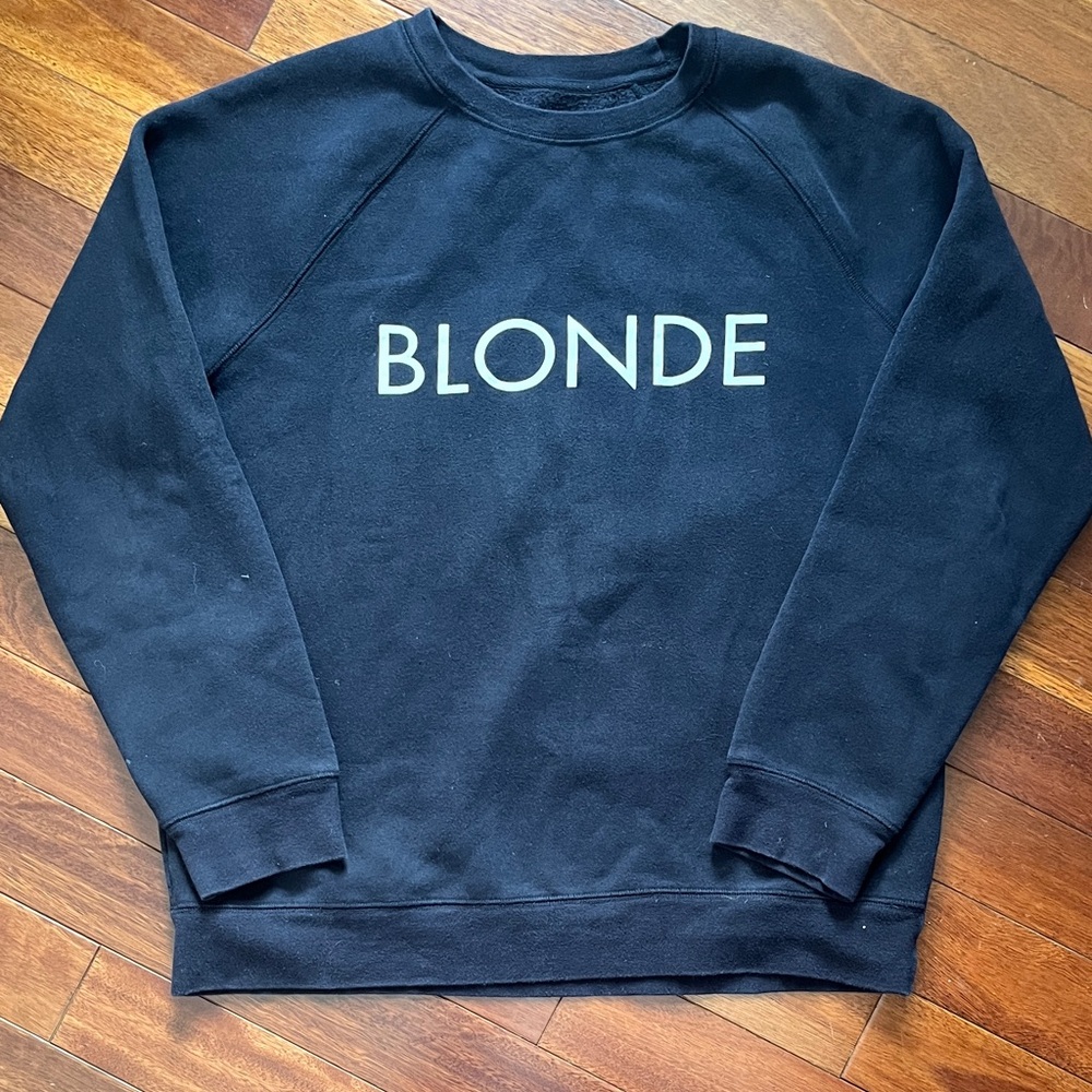 Brunette The Label Blonde Raglan Sleeve Black Sweatshirt L/XL